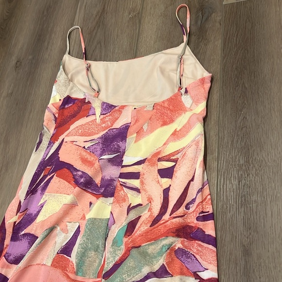 Wayf Tropical Print Slip Midi Dress Spaghetti Strap Form Flattering Sz Small - Picture 10 of 14